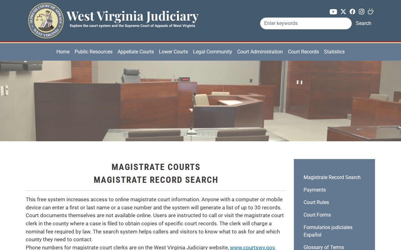 Wayne County docket search guidance for magistrate court records