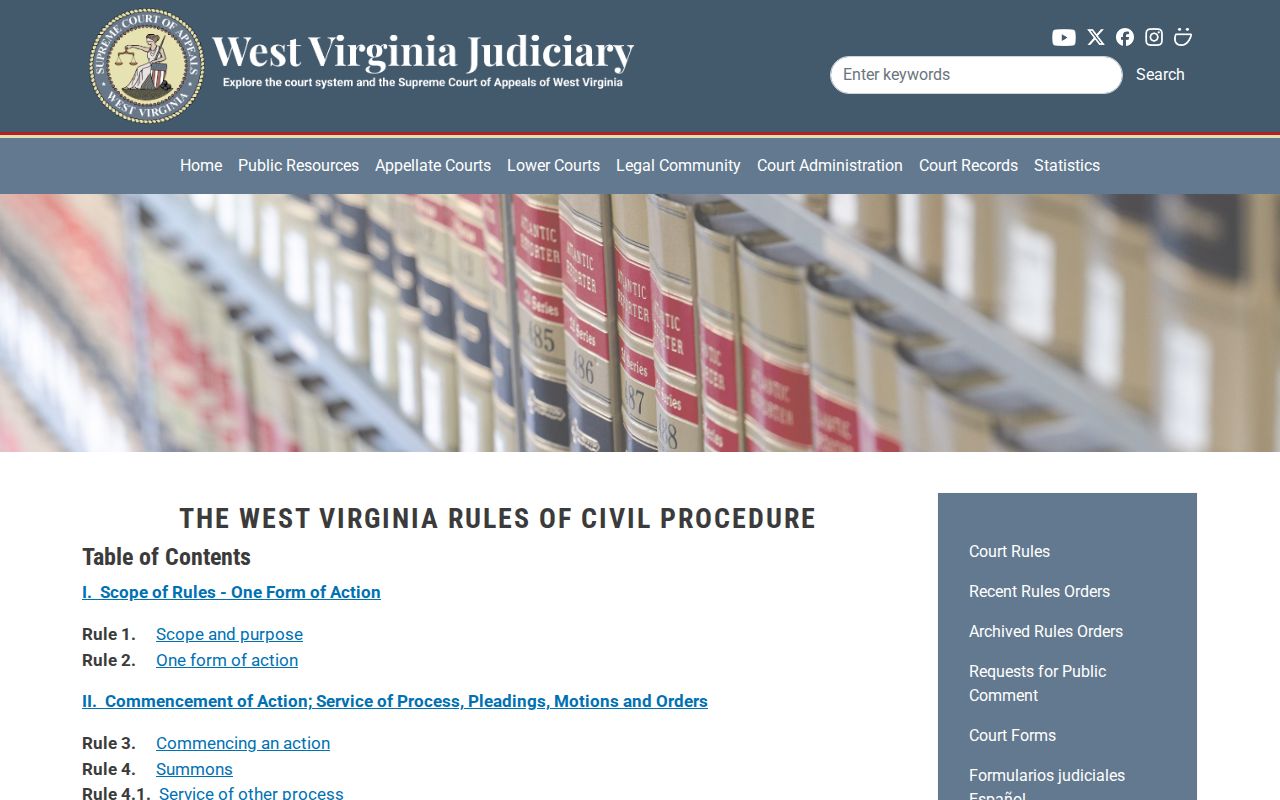 Wayne County civil court docket rules on the official judiciary site