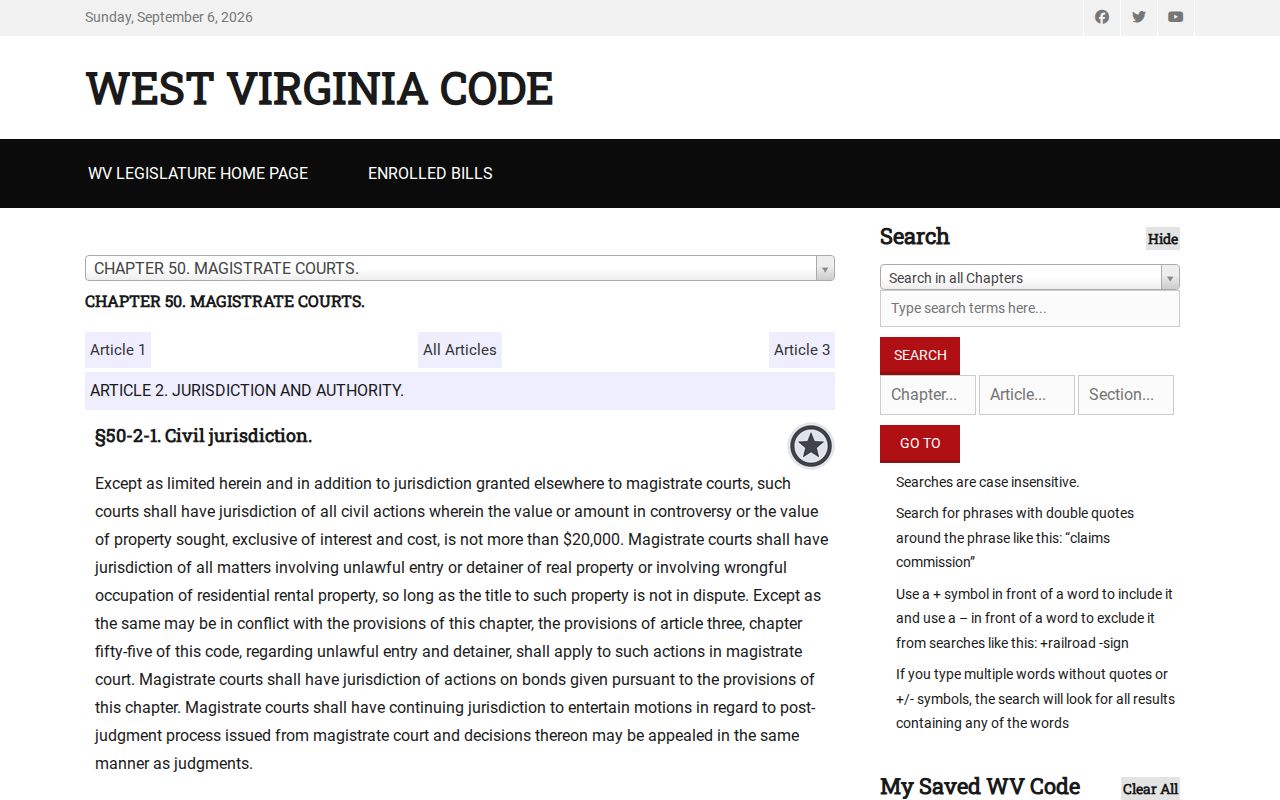Wayne County civil court docket magistrate jurisdiction statute