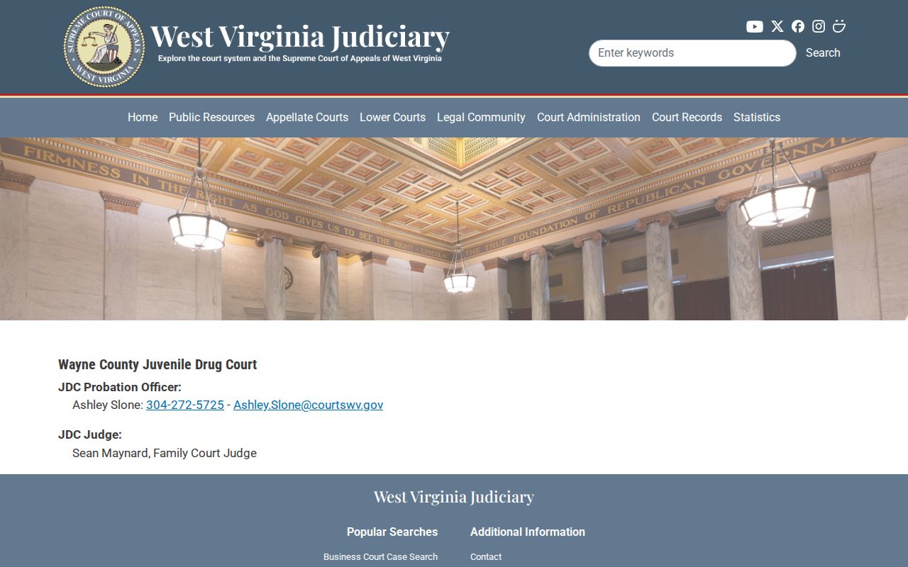 Wayne County criminal court docket context for the juvenile drug court