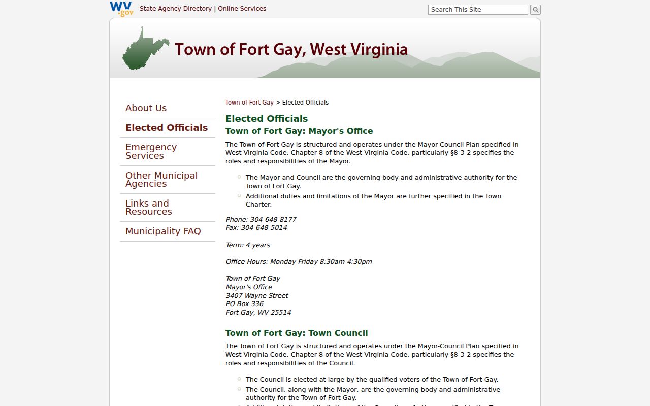 Wayne County Fort Gay court records contact on the official elected officials page