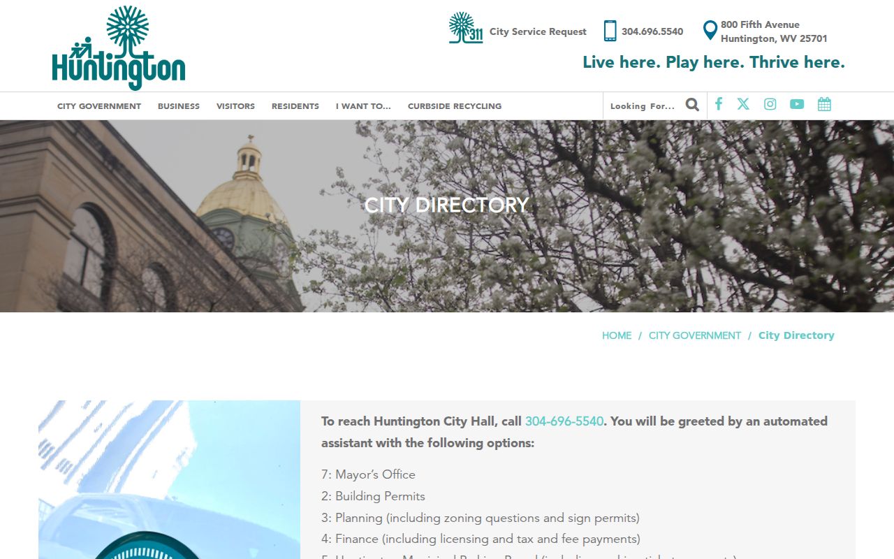 Wayne County Huntington court records contact in the official city directory